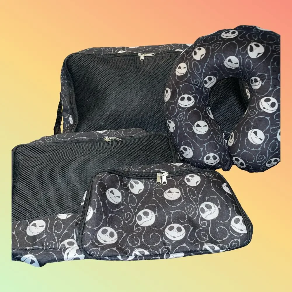 Disney Nightmare Before Christmas Travel Set - 3 Packing Cubes & Neck Pillow
